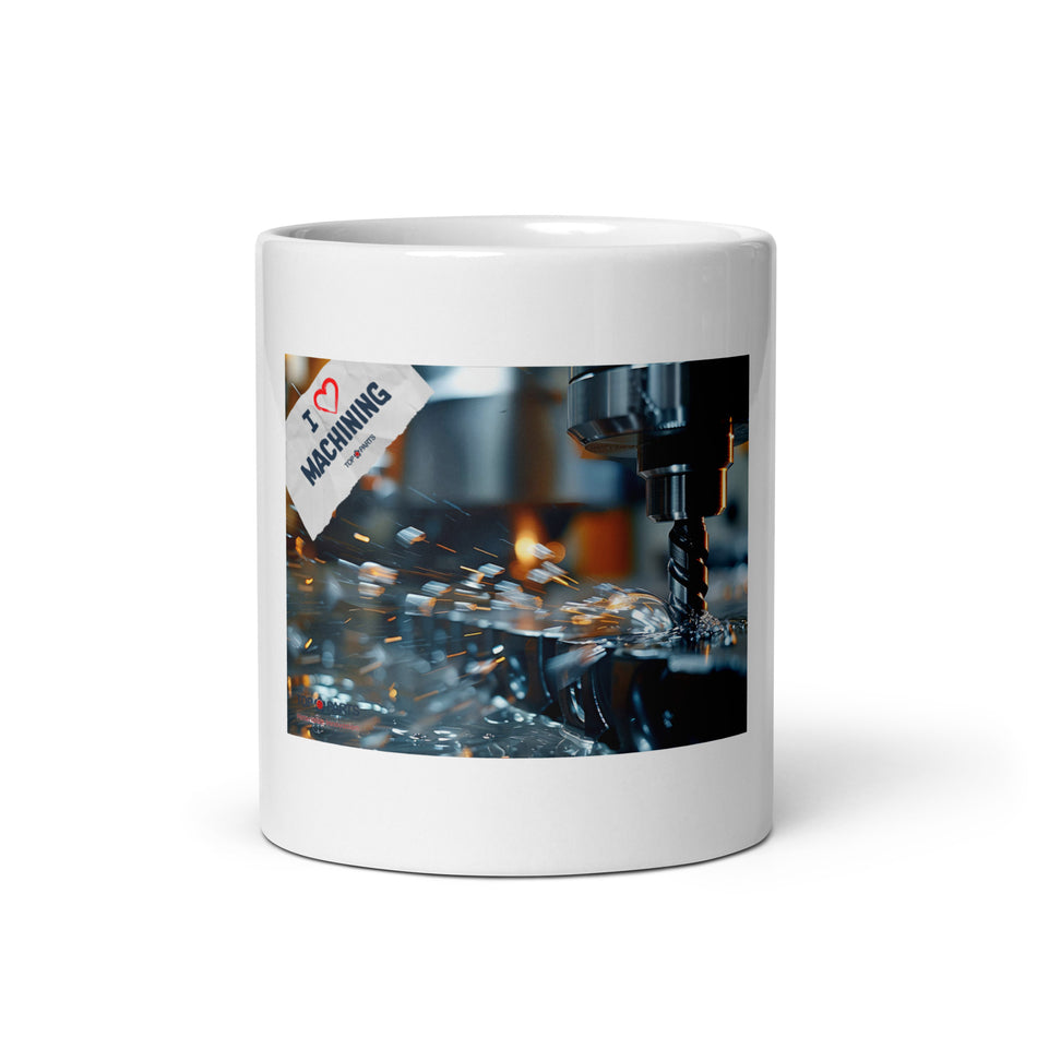 White Glossy Mug - "I Love Machining" Collection